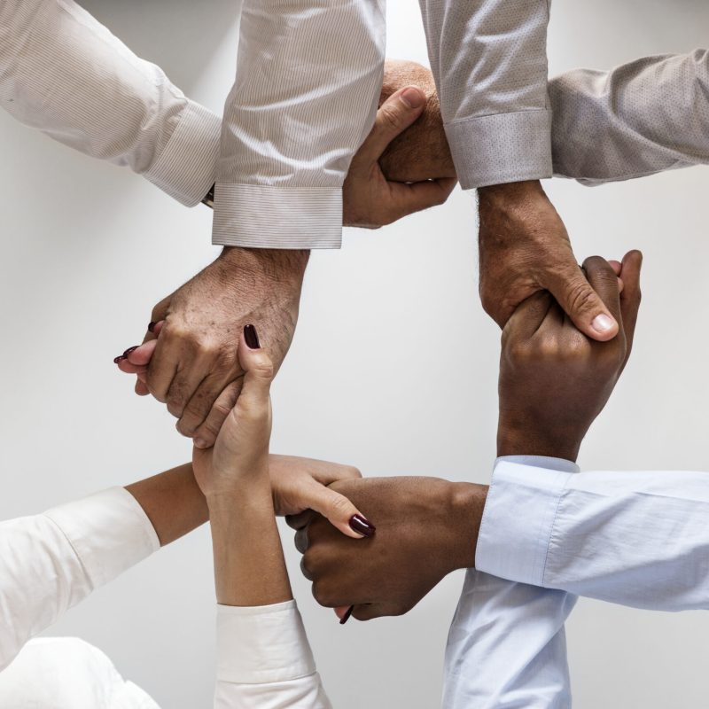Business hands joined together teamwork